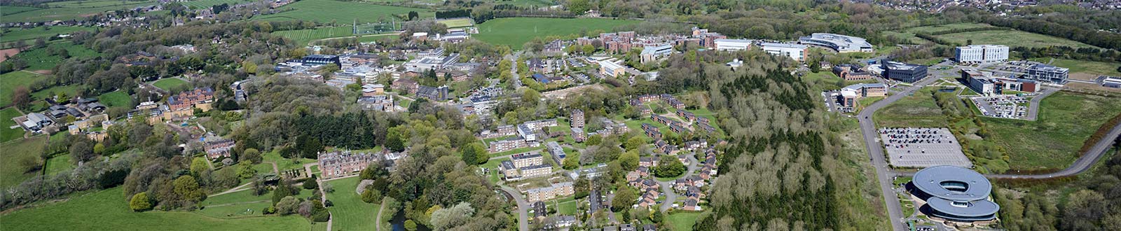 Aerial shot of Keele University