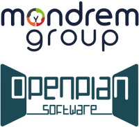 Logos for Mondrem Group and Openplan Software