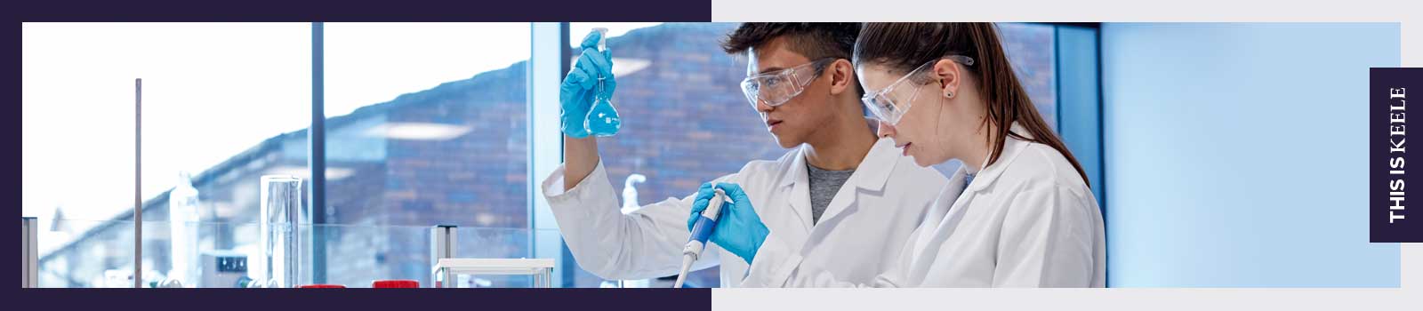 Two students in a lab in Keele University